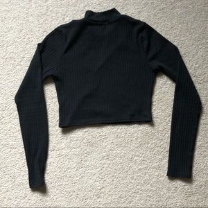 Cropped Mock Neck Sweater